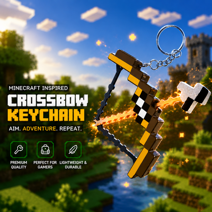 Minecraft-Inspired Crossbow Keychain