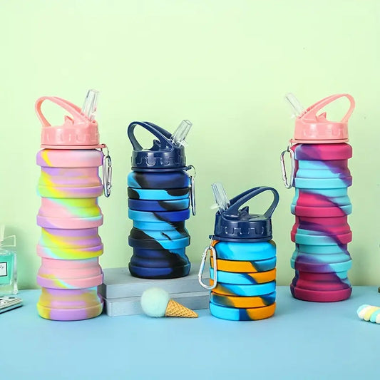 Collapsible BPA-Free Silicone Foldable Water Bottle - 500 ML