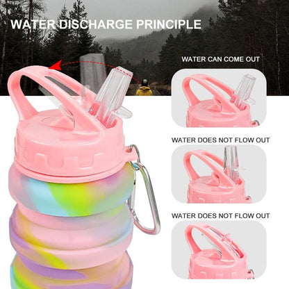 Collapsible BPA-Free Silicone Foldable Water Bottle - 500 ML