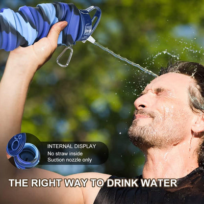 Collapsible BPA-Free Silicone Foldable Water Bottle - 500 ML