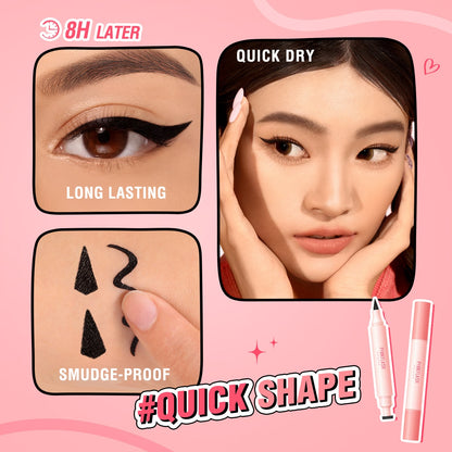 PINKFLASH Instant Shape Lasting Wingled Eyeliner Stamp 2-in-1  -  BK01