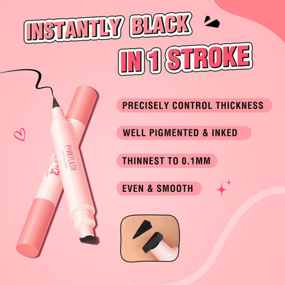 PINKFLASH Instant Shape Lasting Wingled Eyeliner Stamp 2-in-1  -  BK01