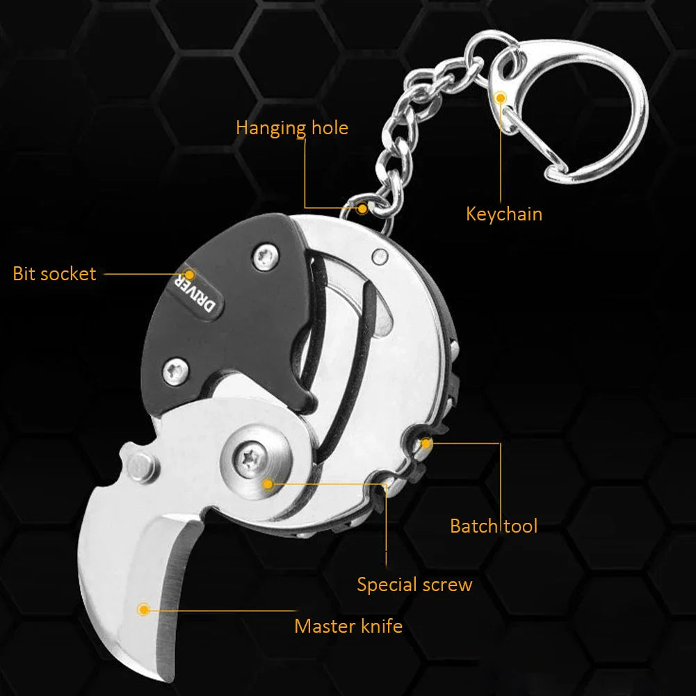 3 in 1 Multifunctional Knife and Screwdriver Keychain