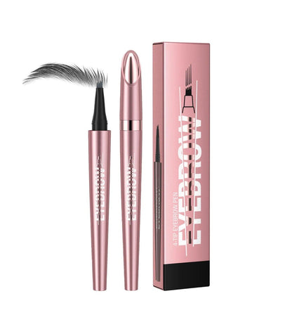 Eyebrow Pencil, Precise 4-Tip Eyebrow Pencil, Waterproof, Natural, Fine Stroke, Black