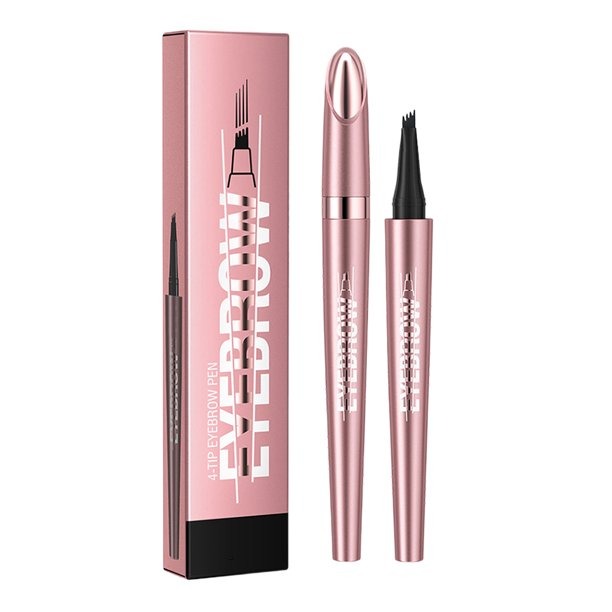 Eyebrow Pencil, Precise 4-Tip Eyebrow Pencil, Waterproof, Natural, Fine Stroke, Black