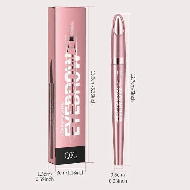 Eyebrow Pencil, Precise 4-Tip Eyebrow Pencil, Waterproof, Natural, Fine Stroke, Black