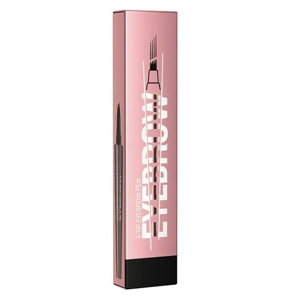 Eyebrow Pencil, Precise 4-Tip Eyebrow Pencil, Waterproof, Natural, Fine Stroke, Black