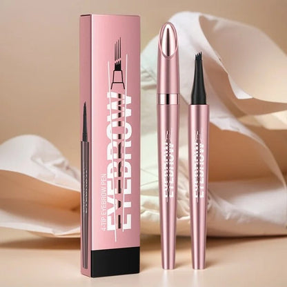 Eyebrow Pencil, Precise 4-Tip Eyebrow Pencil, Waterproof, Natural, Fine Stroke, Black