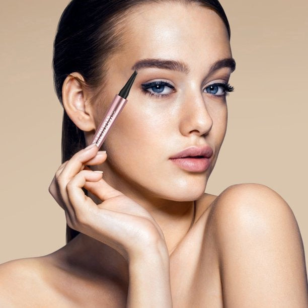 Eyebrow Pencil, Precise 4-Tip Eyebrow Pencil, Waterproof, Natural, Fine Stroke, Black