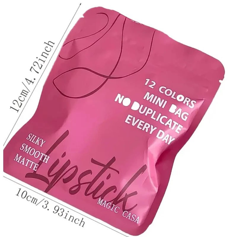 Magic Casa 12-Color Mini Matte Liquid Lipstick Set - Silky Smooth, Long-Lasting Lip Gloss Kit