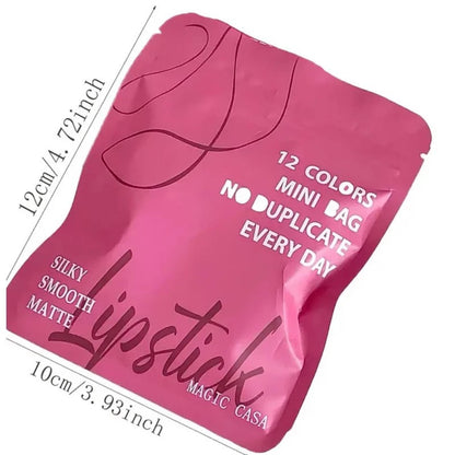 Magic Casa 12-Color Mini Matte Liquid Lipstick Set - Silky Smooth, Long-Lasting Lip Gloss Kit