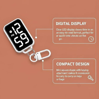 LED Digital Keychain Pocket Watch