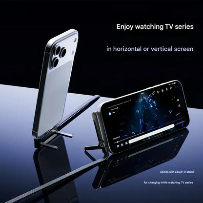 TYPE-C to TYPE-C 2-in-1 Invisible Holder Charger Cable with Stand - 240W Fast Charging