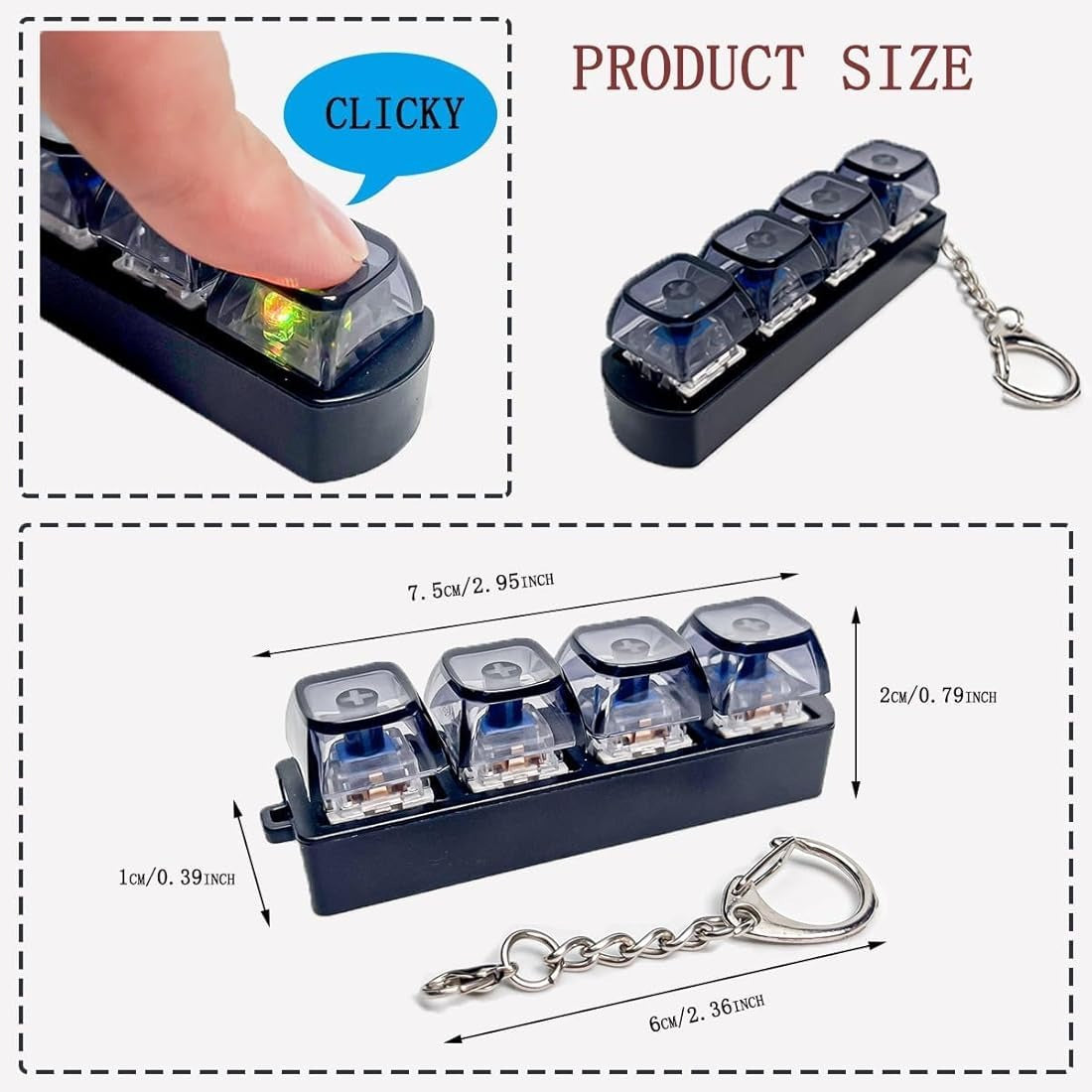 Mechanical Click Board Keychain