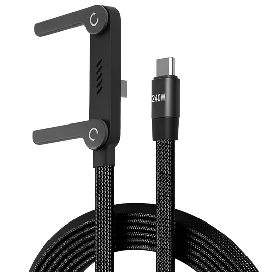 TYPE-C to TYPE-C 2-in-1 Invisible Holder Charger Cable with Stand - 240W Fast Charging